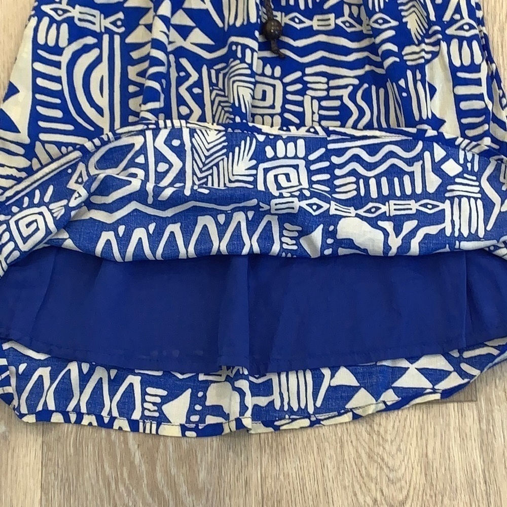 NWT Francesca’s Cobalt and Taupe One Shoulder Belted Mini Dress with Pockets M - Picture 4 of 6